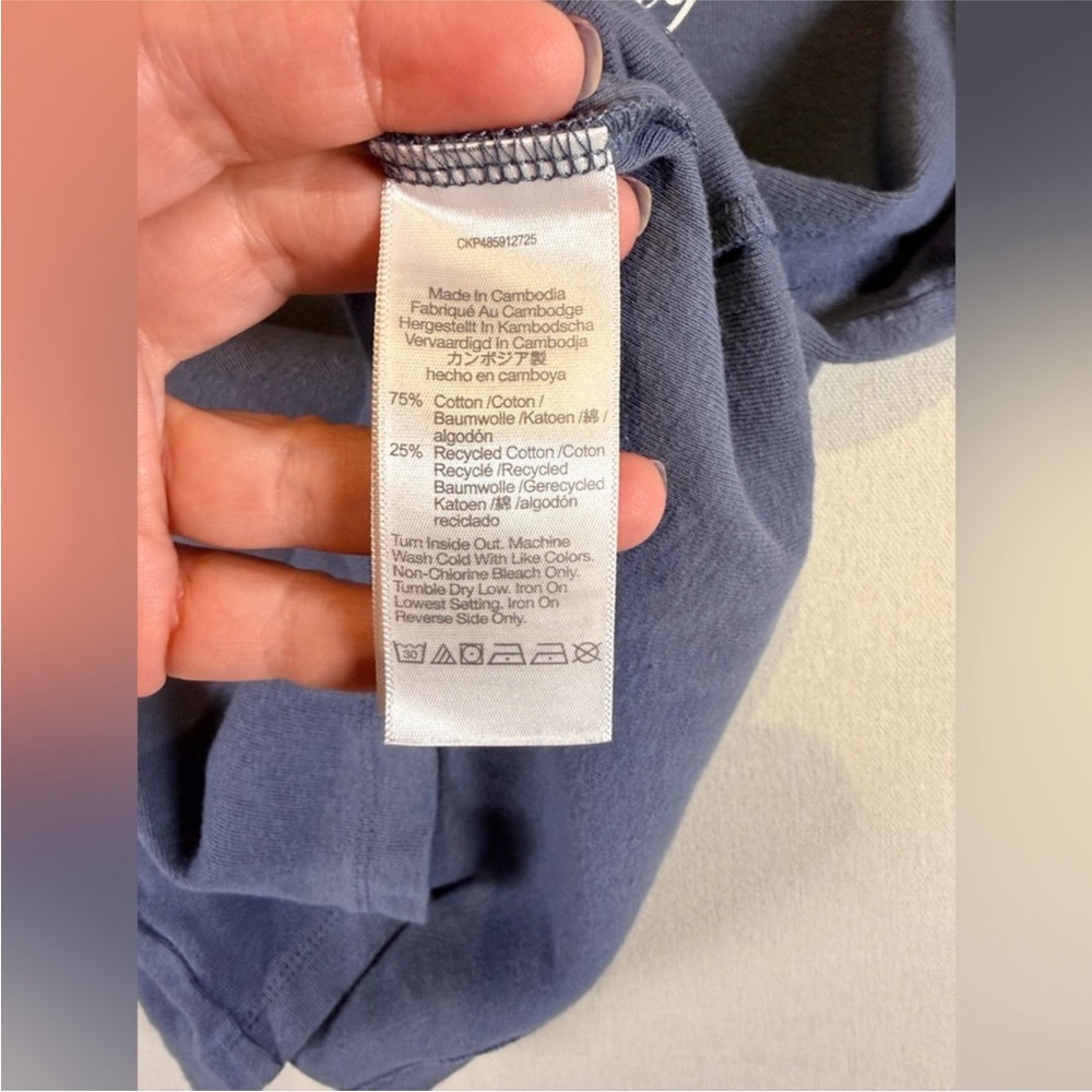 Madewell Day In The Sun Graphic Tee Womens L Blue Smooth Sailing Crop Top - Picture 6 of 8